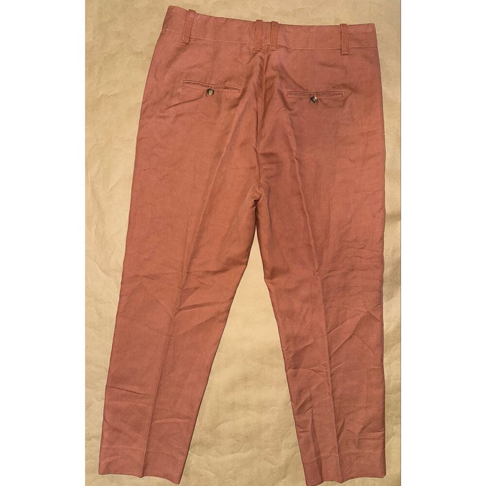 Vince Terracotta Linen Blend Tapered Ankle TrousersCareer 10 - Picture 6 of 9